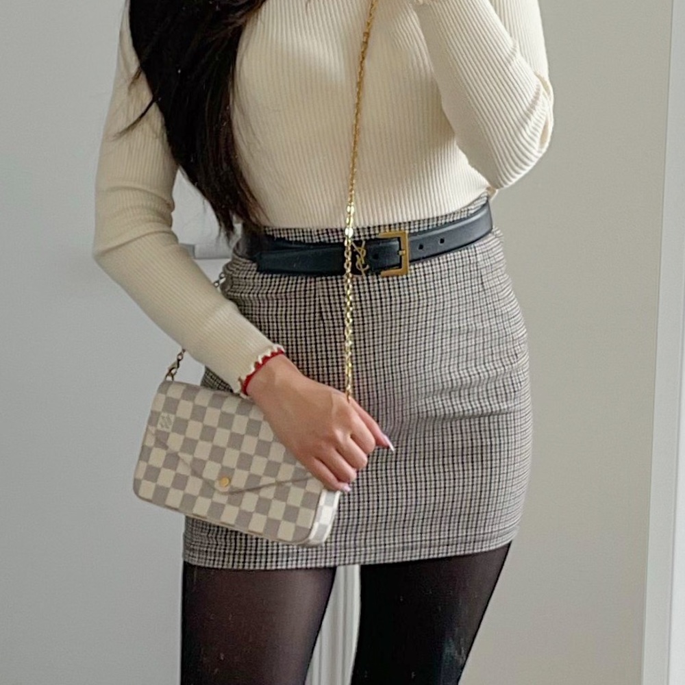 SHEIN Plaid gingham mini skirt
